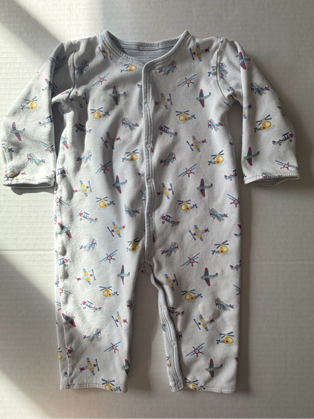 Kissy Kissy 9M Reversible Airplane Stripe Pima Cotton Playsuit